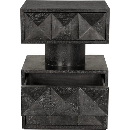 Kingston Side Table by Noir in black walnut. Made from walnut, veneer in a unique style.