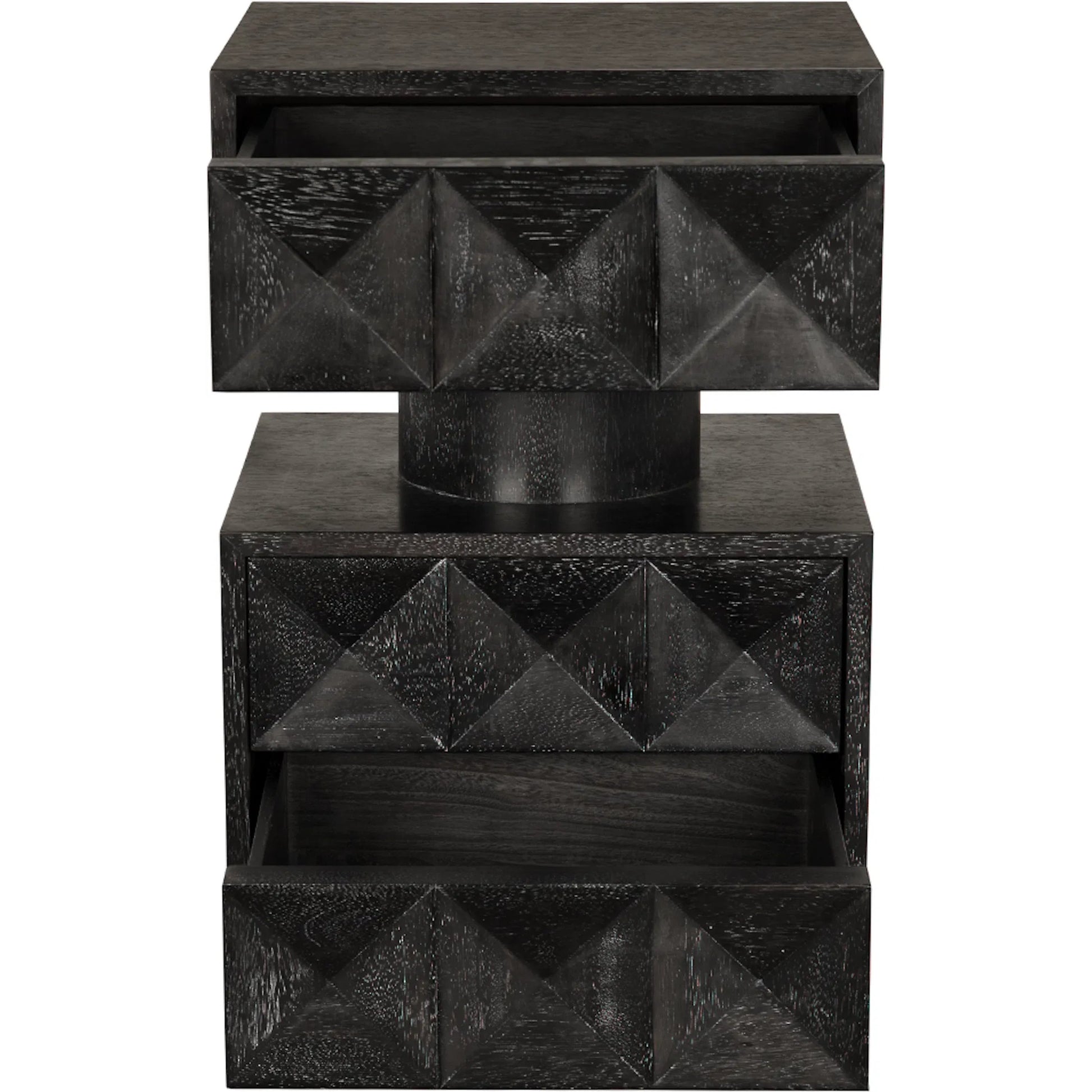 Kingston Side Table by Noir in black walnut. Made from walnut, veneer in a unique style.