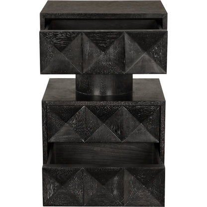 Kingston Side Table by Noir in black walnut. Made from walnut, veneer in a unique style.