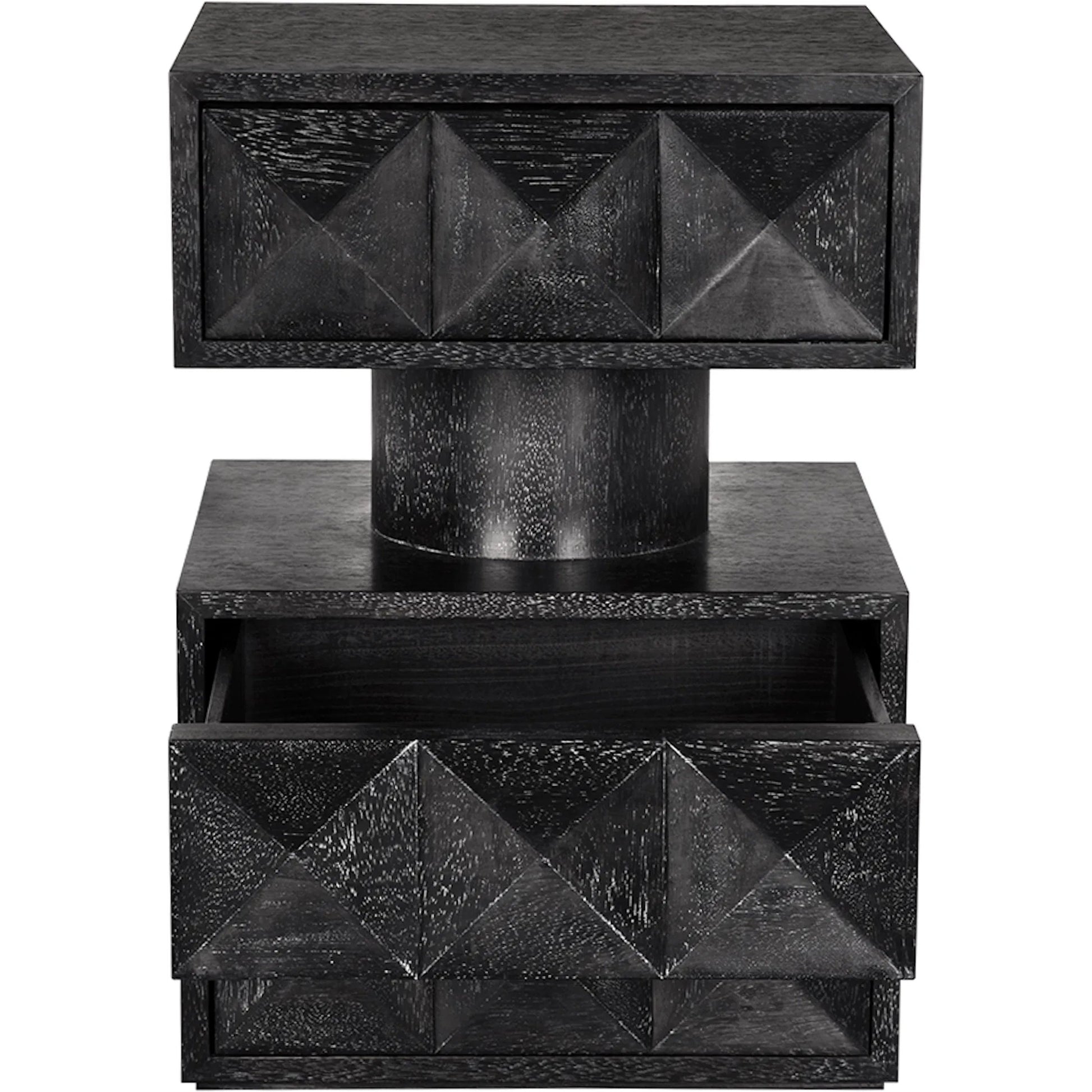 Kingston Side Table by Noir in black walnut. Made from walnut, veneer in a unique style.