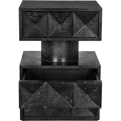 Kingston Side Table by Noir in black walnut. Made from walnut, veneer in a unique style.