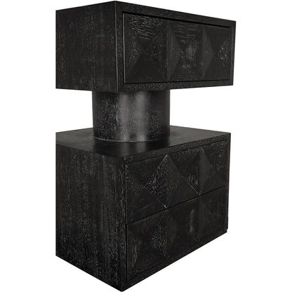 Kingston Side Table by Noir in black walnut. Made from walnut, veneer in a unique style.