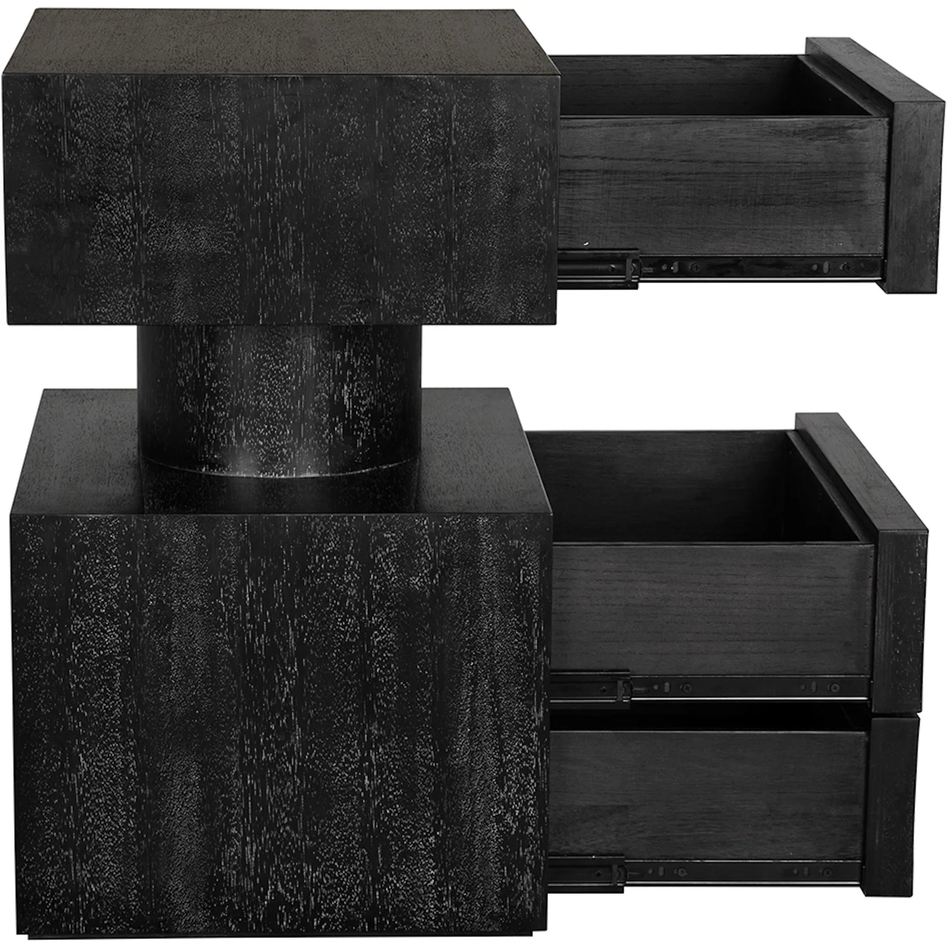 Kingston Side Table by Noir in black walnut. Made from walnut, veneer in a unique style.