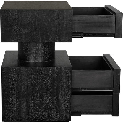 Kingston Side Table by Noir in black walnut. Made from walnut, veneer in a unique style.