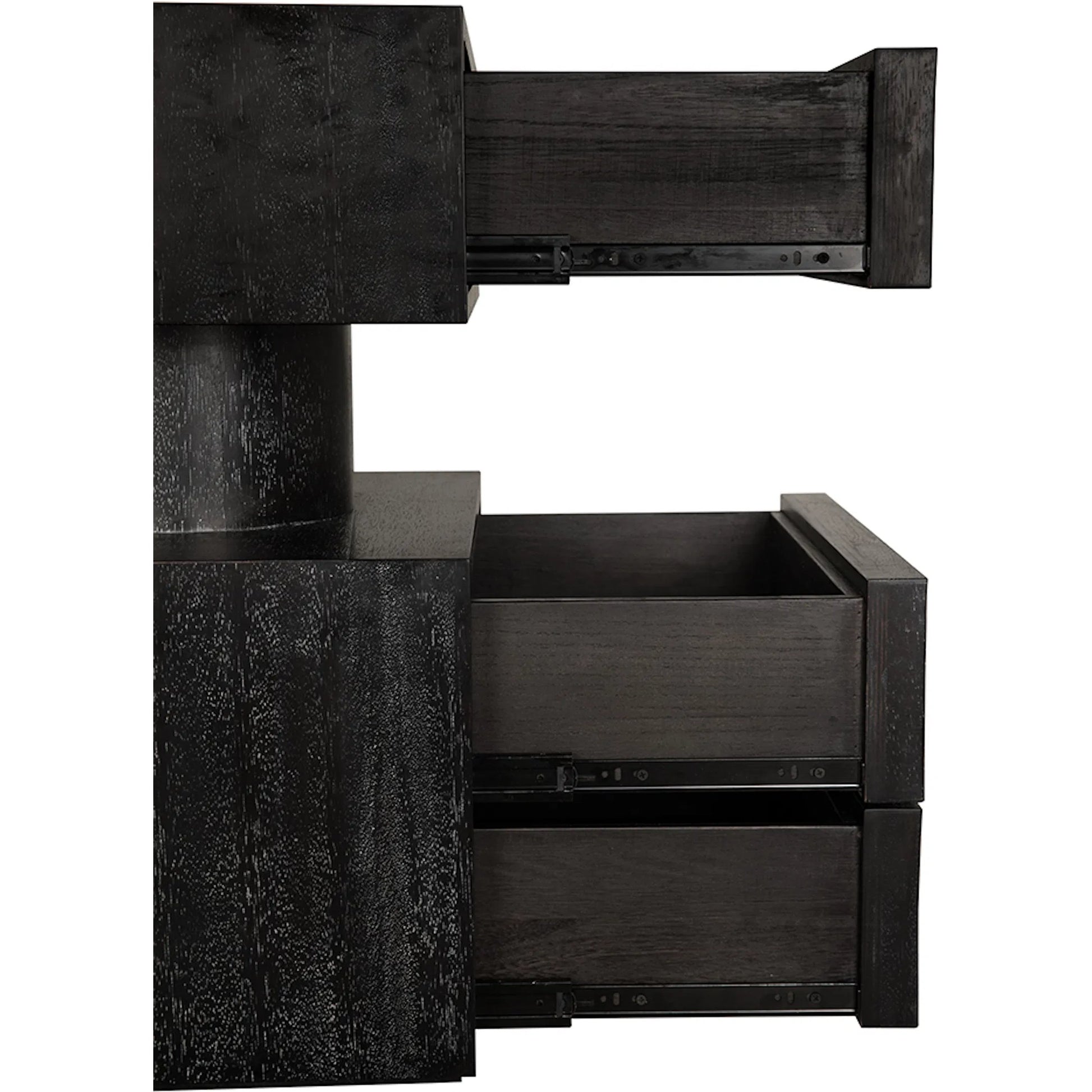 Kingston Side Table by Noir in black walnut. Made from walnut, veneer in a unique style.