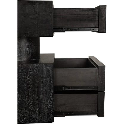 Kingston Side Table by Noir in black walnut. Made from walnut, veneer in a unique style.