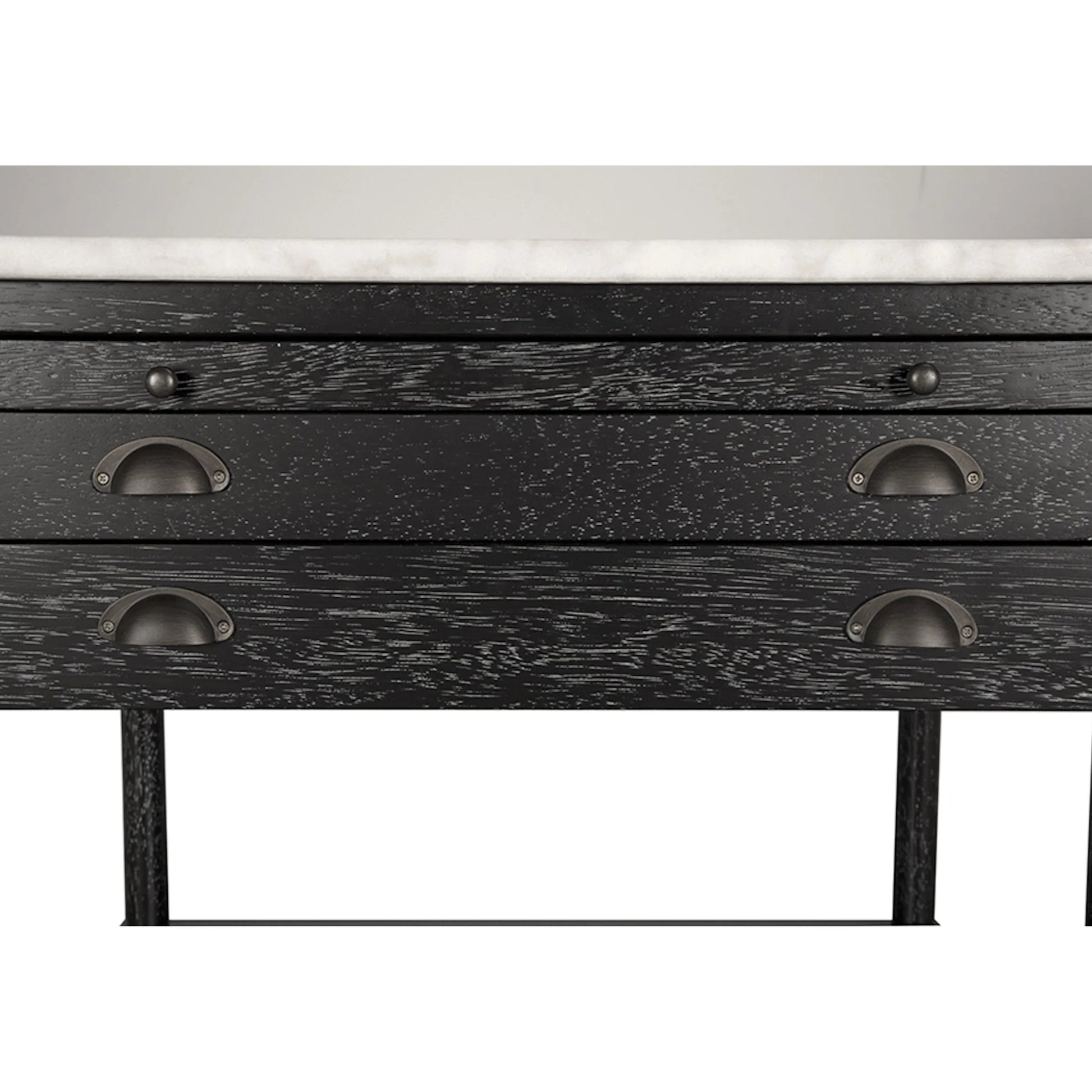 Artemio Side Table with Marble Top by Noir in black walnut. Made from walnut, marble in a traditional style.