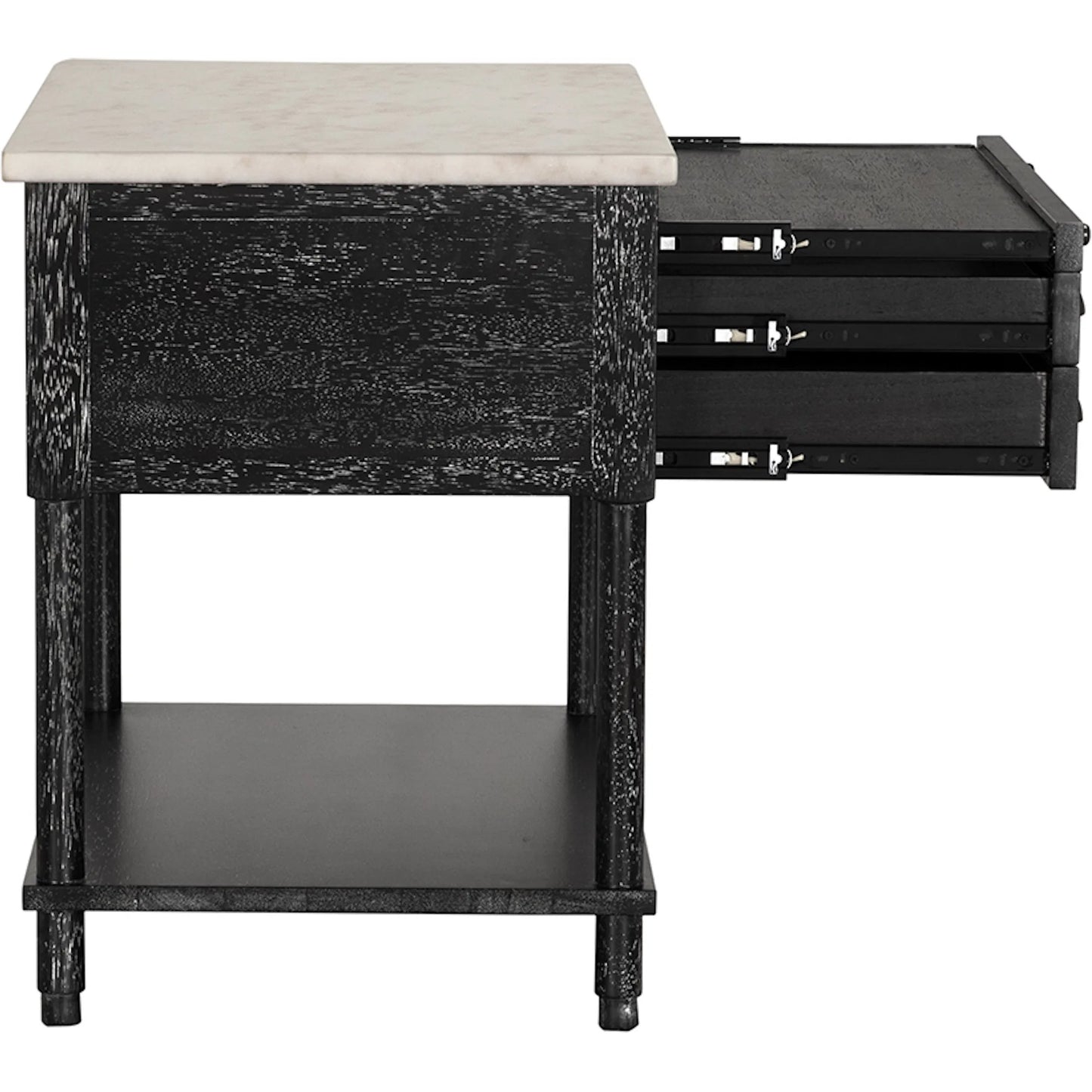 005 SI-2524149 | Additional Silo | Artemio Side Table with Marble Top by Noir in black walnut. Made from walnut, marble in a traditional style.