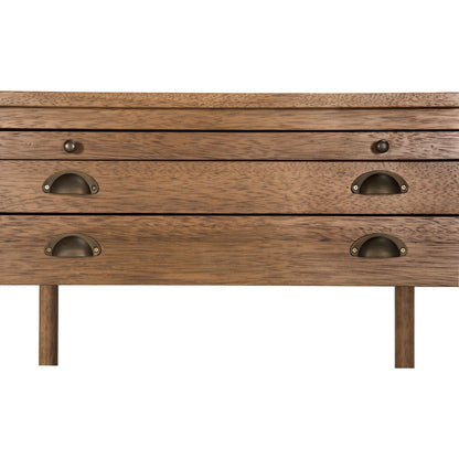 Artemio Side Table by Noir in dark walnut. Made from walnut, veneer in a traditional style.