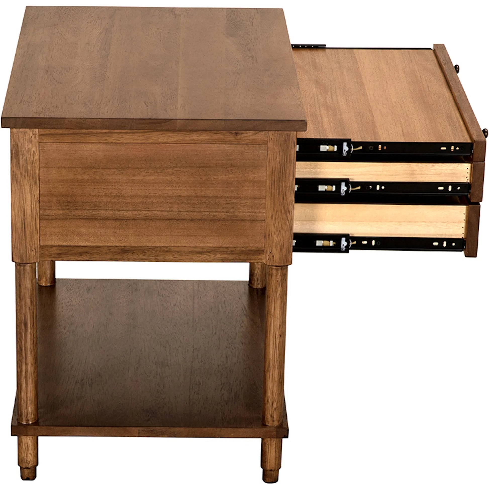 Artemio Side Table by Noir in dark walnut. Made from walnut, veneer in a traditional style.