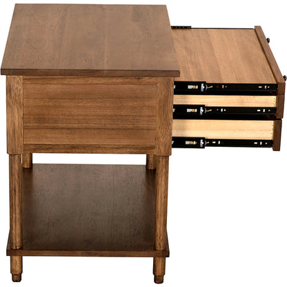 Artemio Side Table by Noir in dark walnut. Made from walnut, veneer in a traditional style.