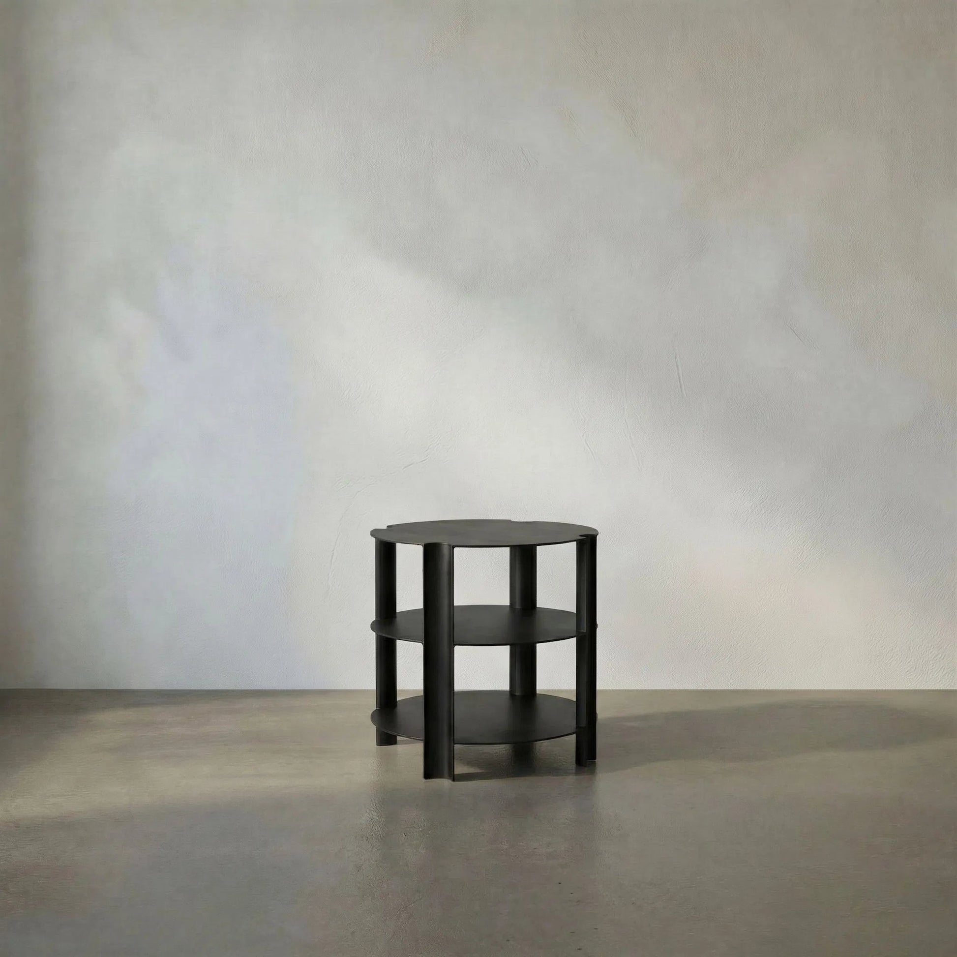 Luca Side Table by Noir in matte black. Made from iron in a unique style.