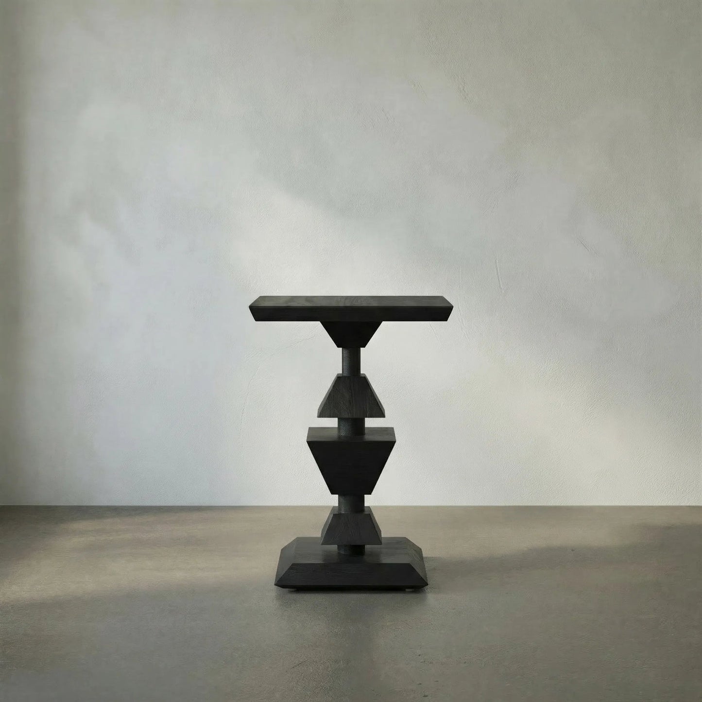 003 SR-834045 | Lifestyle | Majesty Side Table by Noir in hand rubbed black. Made from mahogany in a modern style.