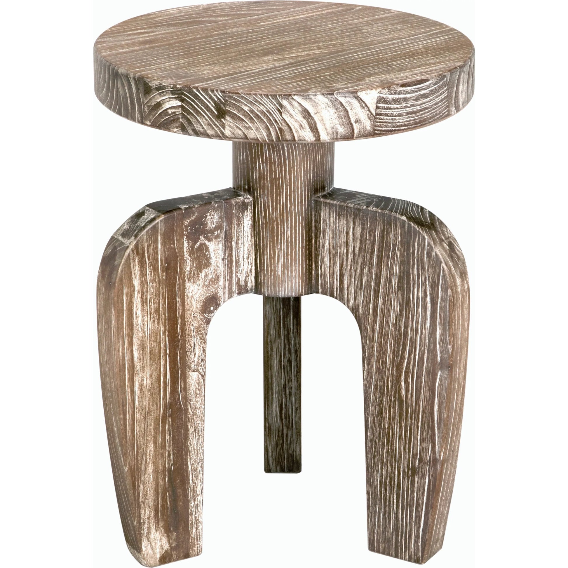 New Shizue Small Side Table by Noir in distressed mindi. Made from wire brushed mindi in a modern style.