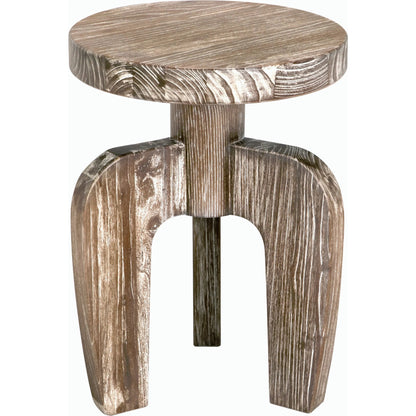 New Shizue Small Side Table by Noir in distressed mindi. Made from wire brushed mindi in a modern style.
