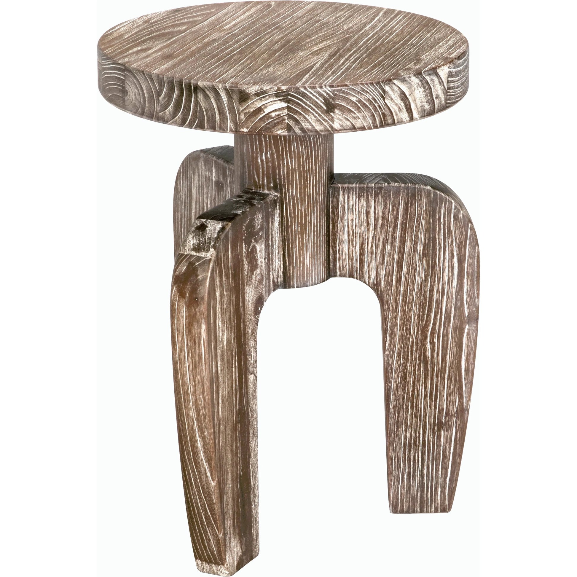 New Shizue Small Side Table by Noir in distressed mindi. Made from wire brushed mindi in a modern style.