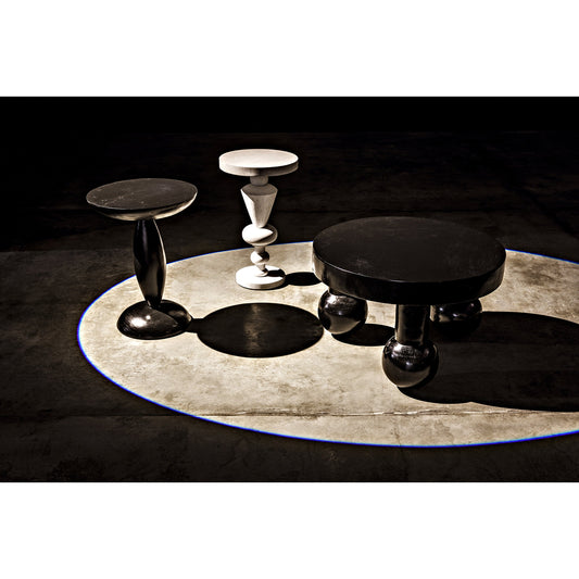 Adonis Side Table by Noir in hand rubbed black. Made from mahogany in a eclectic & global style.