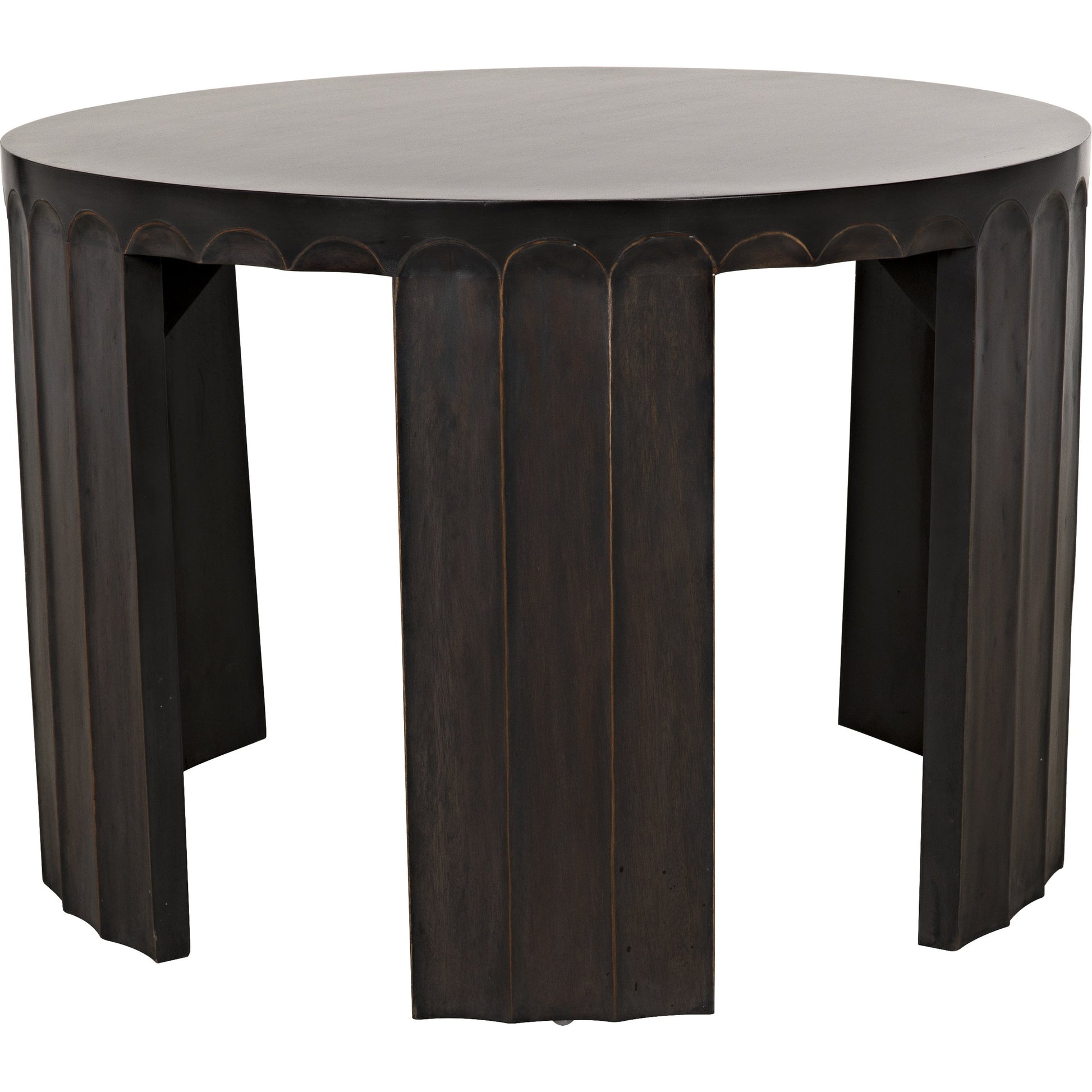 Fluted Side Table by Noir in pale. Made from mahogany in a eclectic & global style.