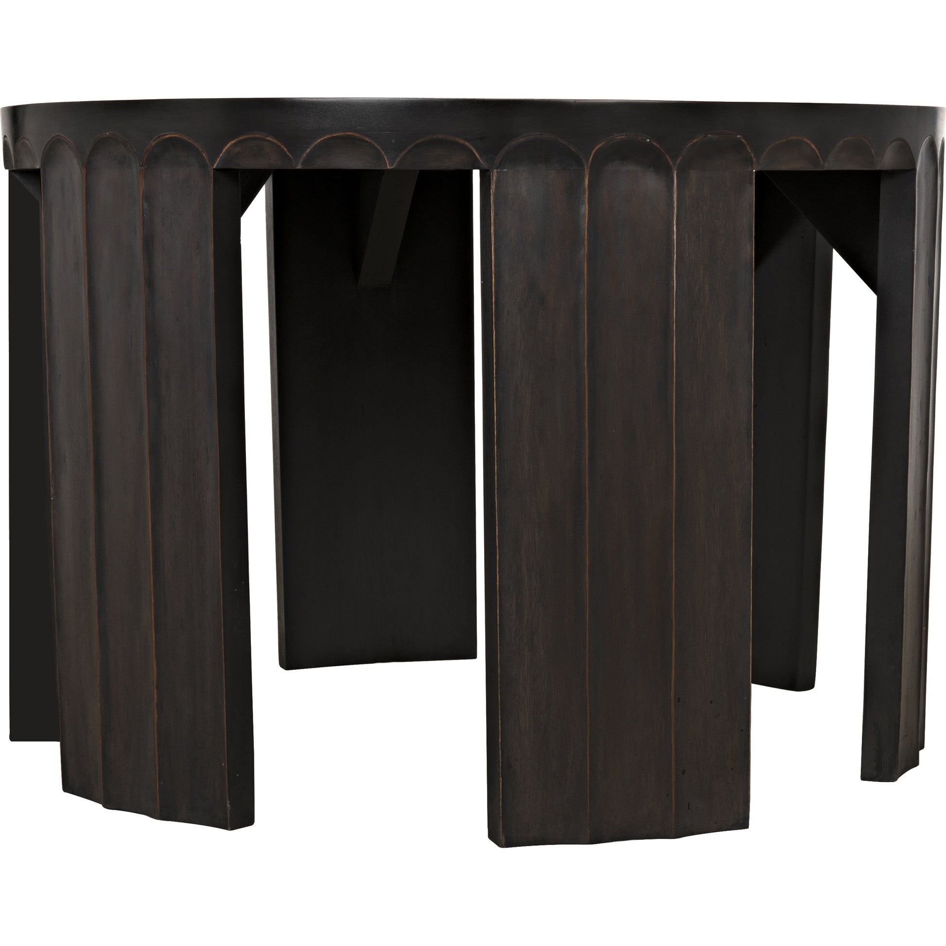 Fluted Side Table by Noir in pale. Made from mahogany in a eclectic & global style.