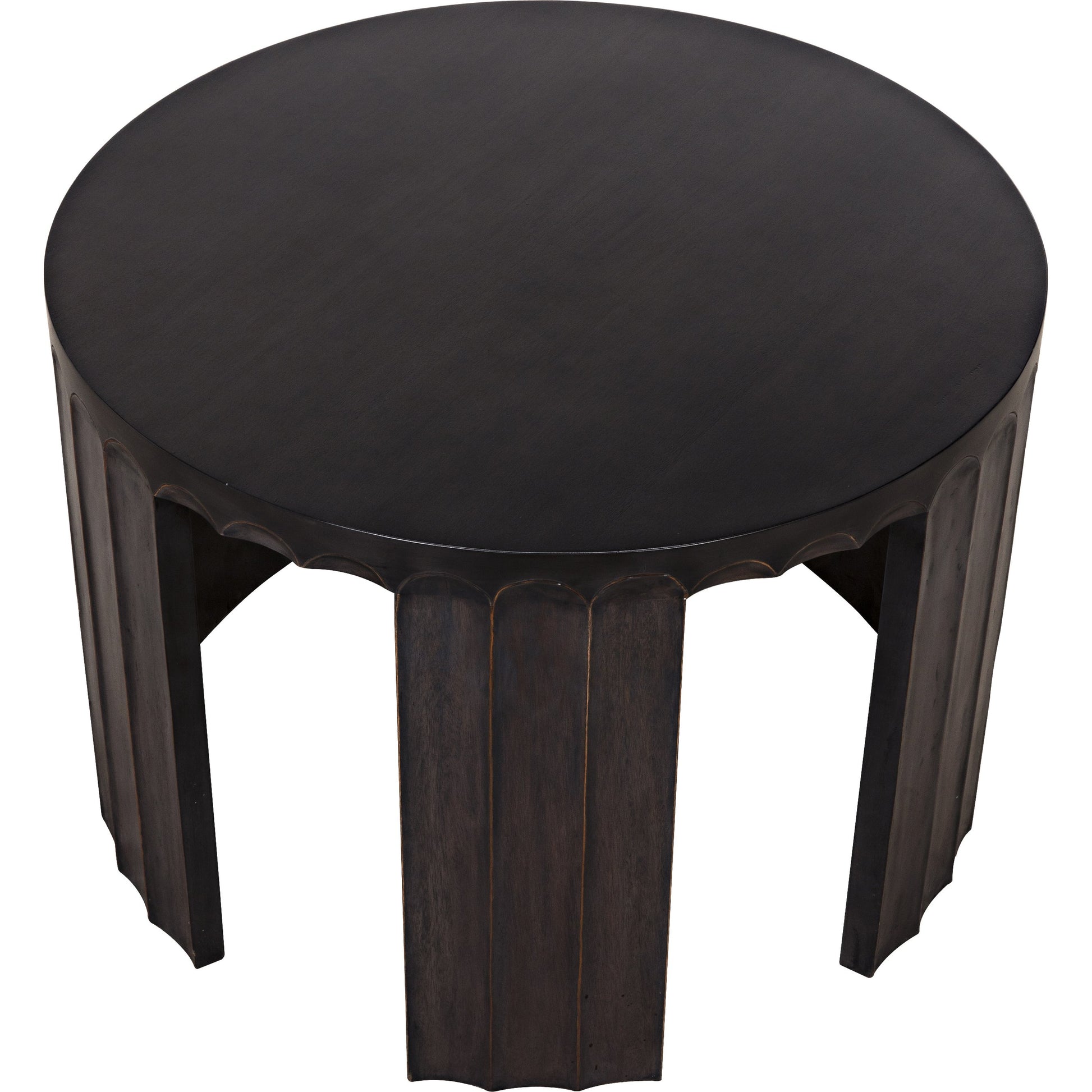 Fluted Side Table by Noir in pale. Made from mahogany in a eclectic & global style.