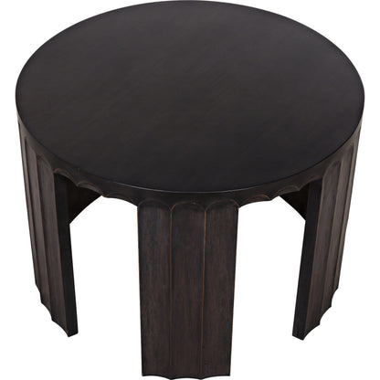 Fluted Side Table by Noir in pale. Made from mahogany in a eclectic & global style.
