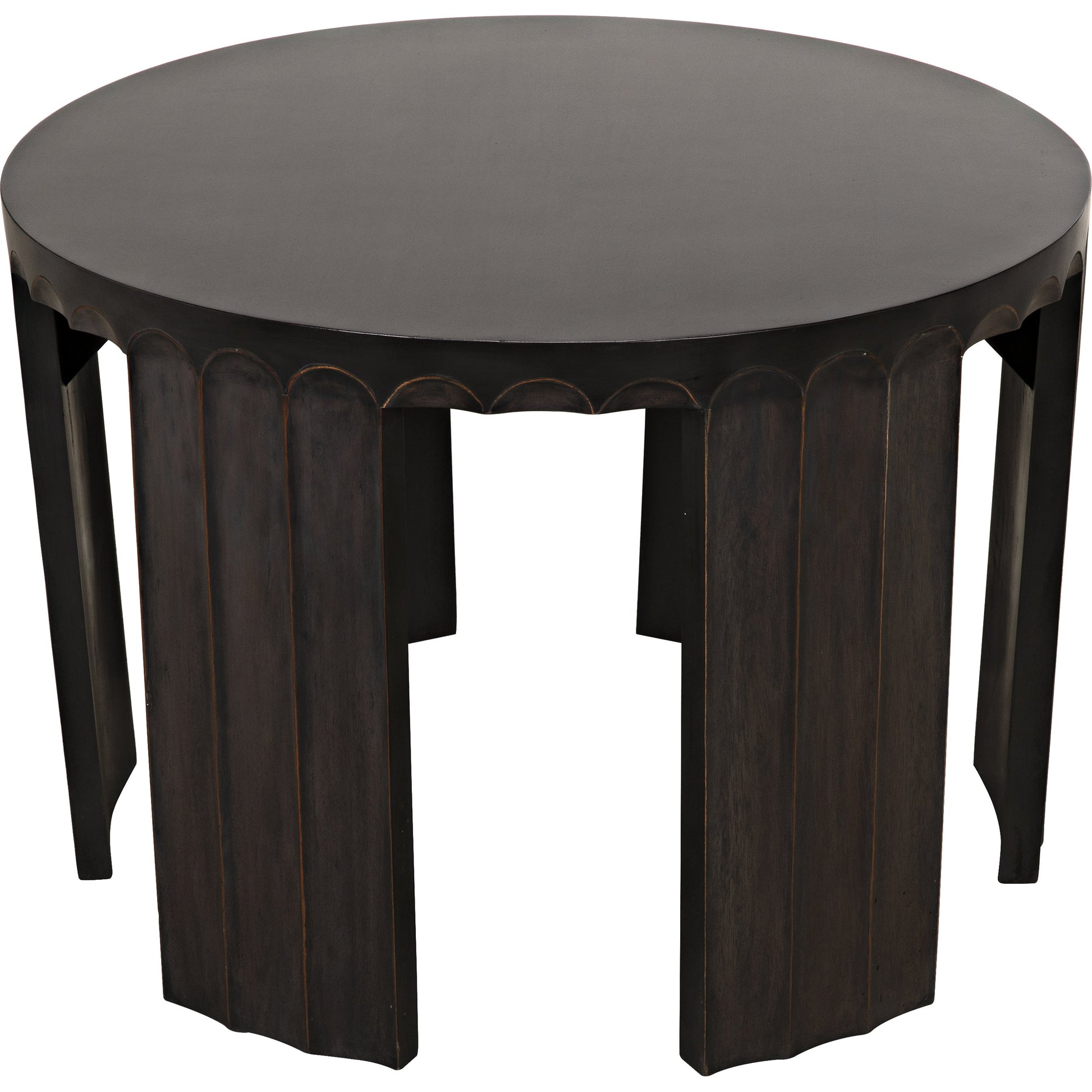 Fluted Side Table by Noir in pale. Made from mahogany in a eclectic & global style.