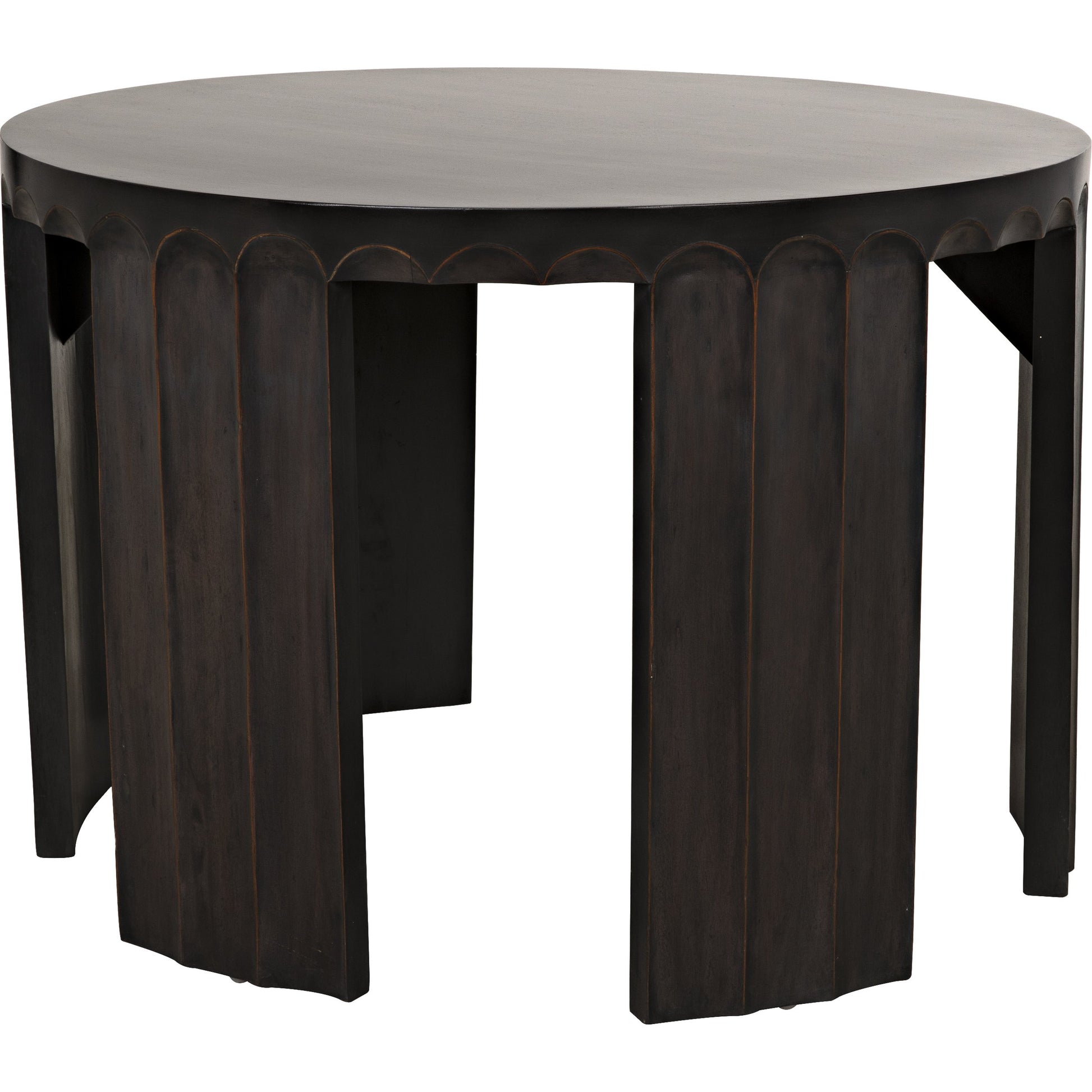Fluted Side Table by Noir in pale. Made from mahogany in a eclectic & global style.