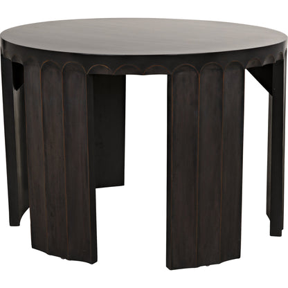 Fluted Side Table by Noir in pale. Made from mahogany in a eclectic & global style.