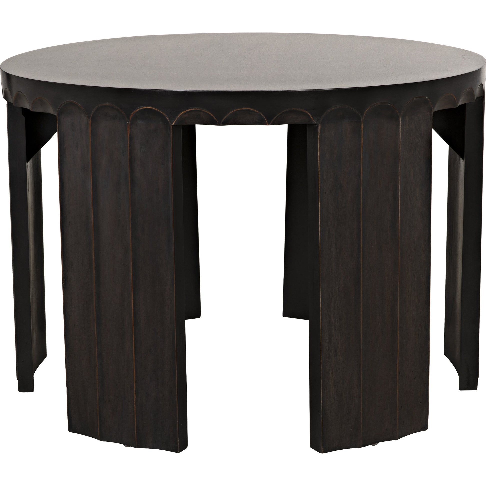 Fluted Side Table by Noir in pale. Made from mahogany in a eclectic & global style.