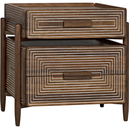 Savino Side Table by Noir in dark walnut. Made from walnut in a modern style.