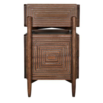 Savino Side Table by Noir in dark walnut. Made from walnut in a modern style.