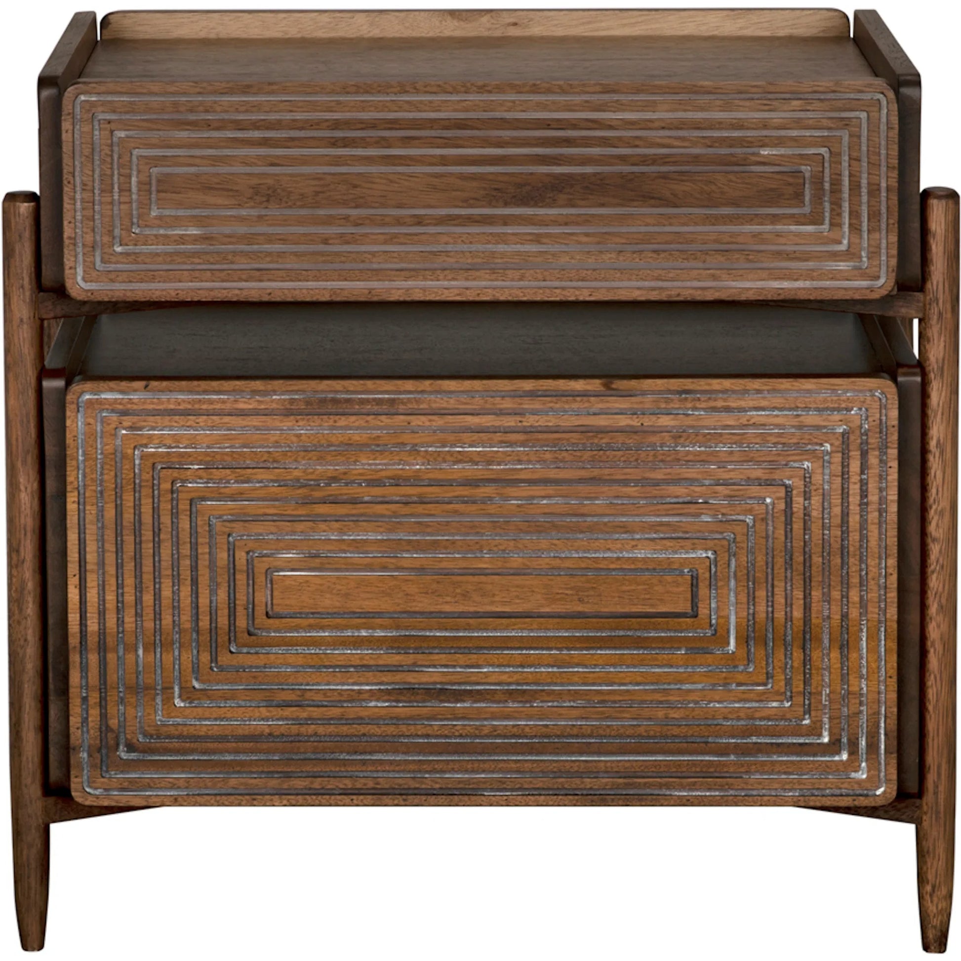 Savino Side Table by Noir in dark walnut. Made from walnut in a modern style.