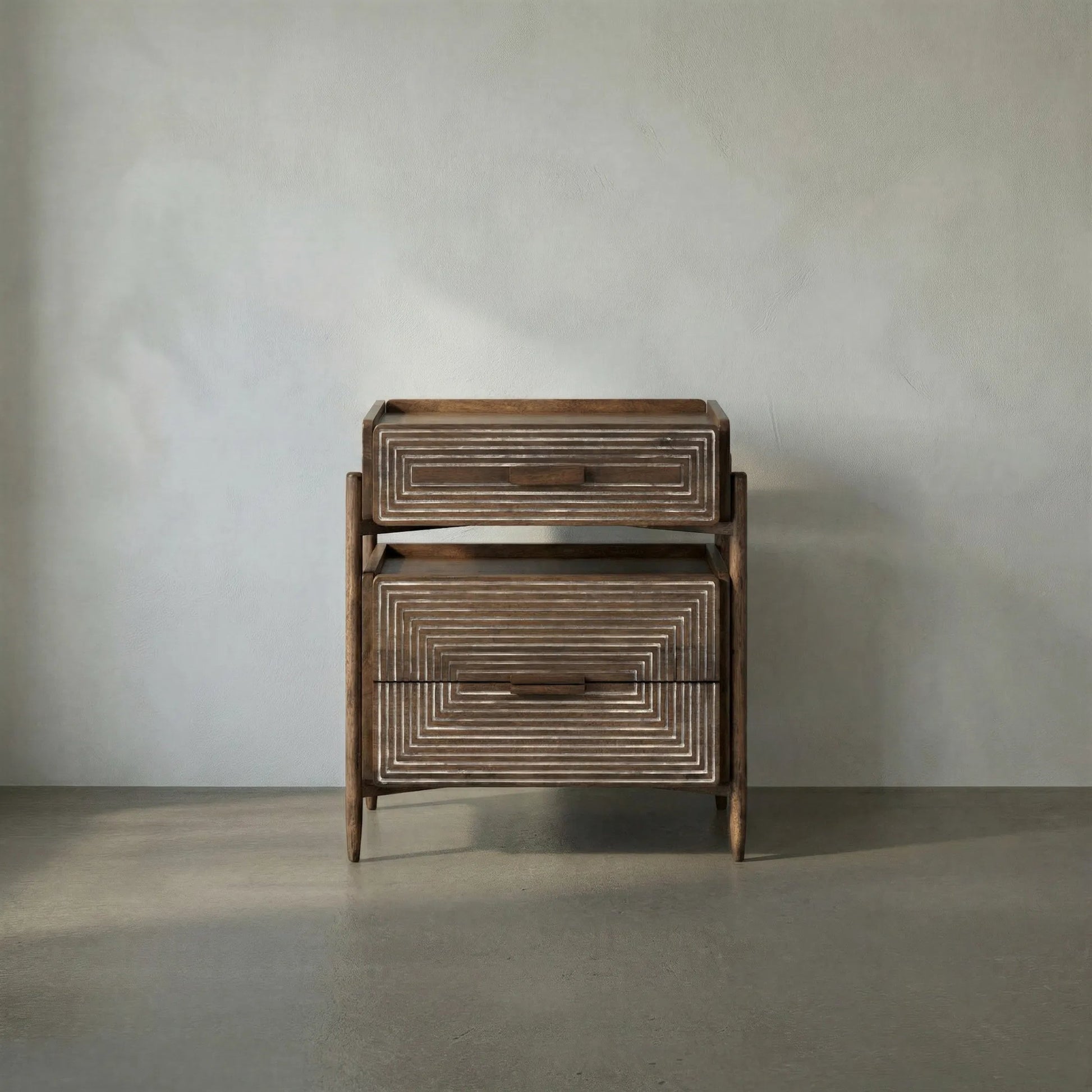 Savino Side Table by Noir in dark walnut. Made from walnut in a modern style.