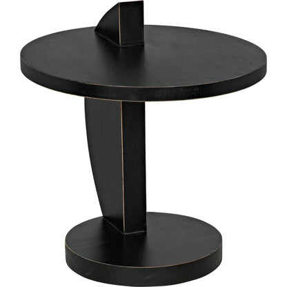 Reed Side Table by Noir in hand rubbed black. Made from mahogany in a modern style.