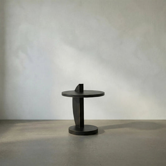 Reed Side Table by Noir in hand rubbed black. Made from mahogany in a modern style.