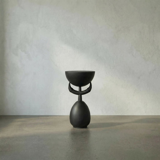 Africa Side Table by Noir in matte black. Made from industrial steel in a modern style.