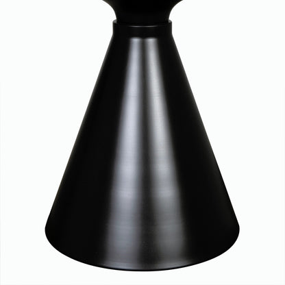 Marley Side Table by Noir in matte black. Made from industrial steel and bianco crown marble in a modern style.