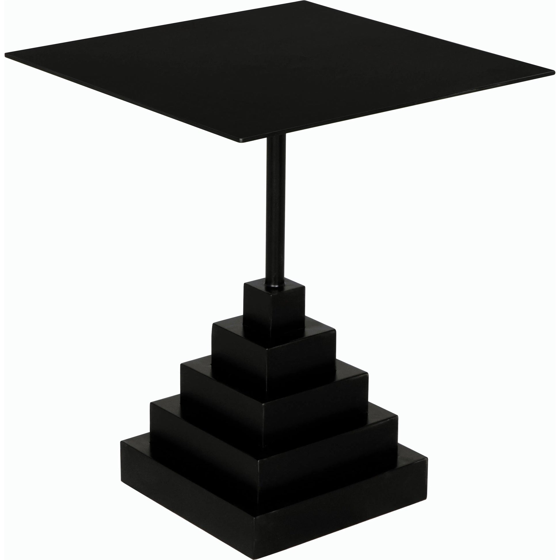 Nova Square Side Table by Noir in matte black. Made from industrial steel in a modern style.