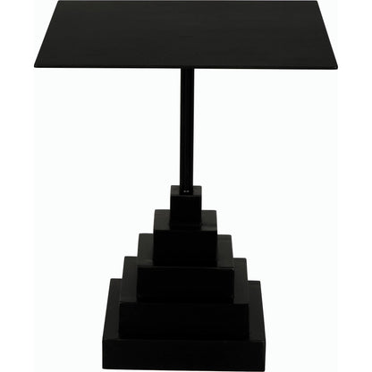 Nova Square Side Table by Noir in matte black. Made from industrial steel in a modern style.
