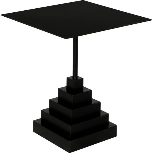 Nova Square Side Table by Noir in matte black. Made from industrial steel in a modern style.