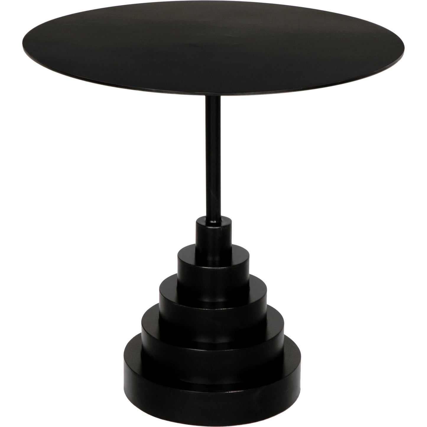 001 SI-2189467 | Primary Silo | Nova Round Side Table by Noir in matte black. Made from industrial steel in a modern style.