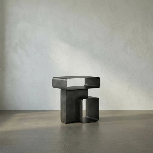 Danville Side Table by Noir. Made from industrial steel in a modern style.