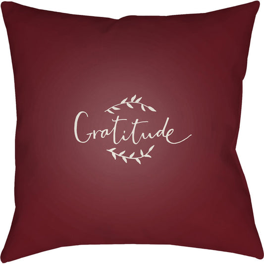 Gratitude Pillow - 13933 by Livabliss. Made from front: 100% polyester, back: 100% polyester in a traditional style.