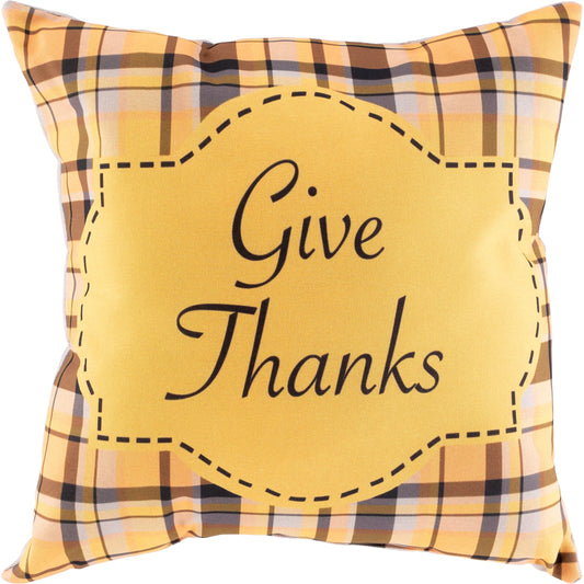 Gratitude Pillow - 34268 by Livabliss in taupe, black, burnt orange. Made from front: 100% polyester, back: 100% polyester, fill: polyester, polyfill in a modern style.