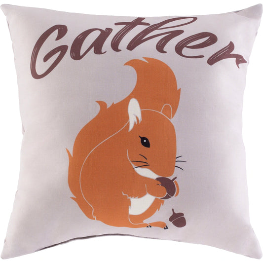 Gratitude Pillow - 34241 by Livabliss in taupe, ivory, black, dark brown, rust. Made from front: 100% polyester, back: 100% polyester, fill: polyester, polyfill in a modern style.