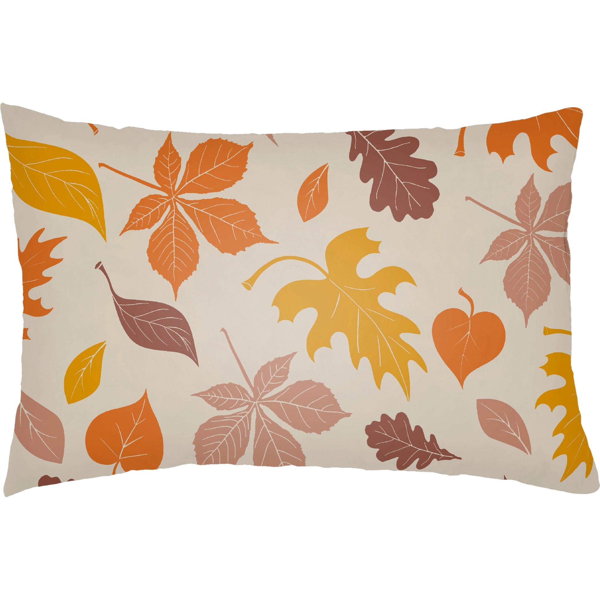 Gratitude Indoor/Outdoor Pillow by Livabliss in ivory, rose, mustard, camel, rust. Made from front: 100% polyester, back: 100% polyester, fill: polyester, polyfill in a modern style.