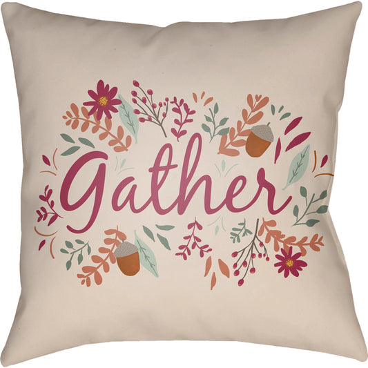 Gratitude Pillow - 13666 by Livabliss in ash, off-white, metallic - silver, pearl. Made from front: 100% polyester, back: 100% polyester, fill: polyester, polyfill in a modern style.