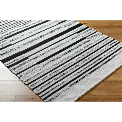 Goteborg GTG-2300 Rug by Surya in ivory, black. Made from face: 80% wool, 20% cotton, warp: 20% cotton in a unique style.