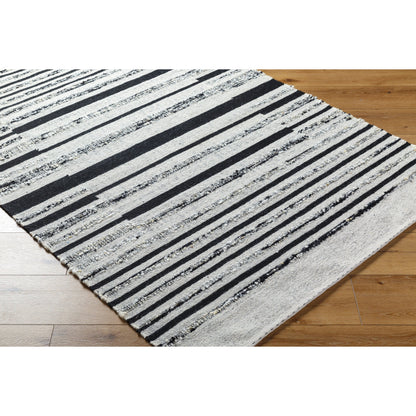 Goteborg GTG-2300 Rug by Surya in ivory, black. Made from face: 80% wool, 20% cotton, warp: 20% cotton in a unique style.