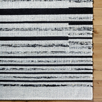 Goteborg GTG-2300 Rug by Surya in ivory, black. Made from face: 80% wool, 20% cotton, warp: 20% cotton in a unique style.